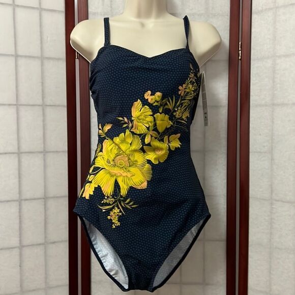 GOTTEX NWT VENICE BLUE SURPLICE ONEPIECE SIZE 12 - Picture 2 of 6